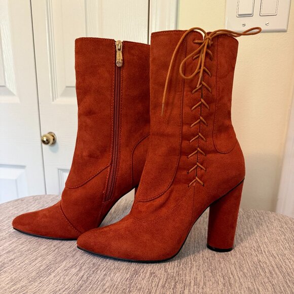 Cape Robbin Suede Lace Up Boots, NWOT - Picture 4 of 9